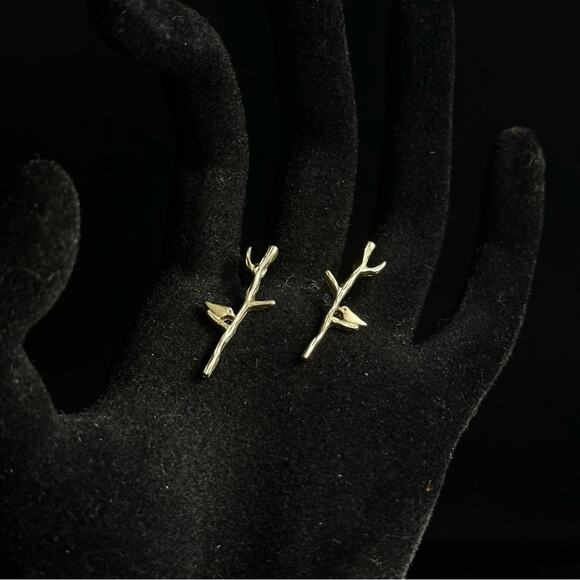 Vintage Artisan Tree Branch Post Earrings - Picture 2 of 5